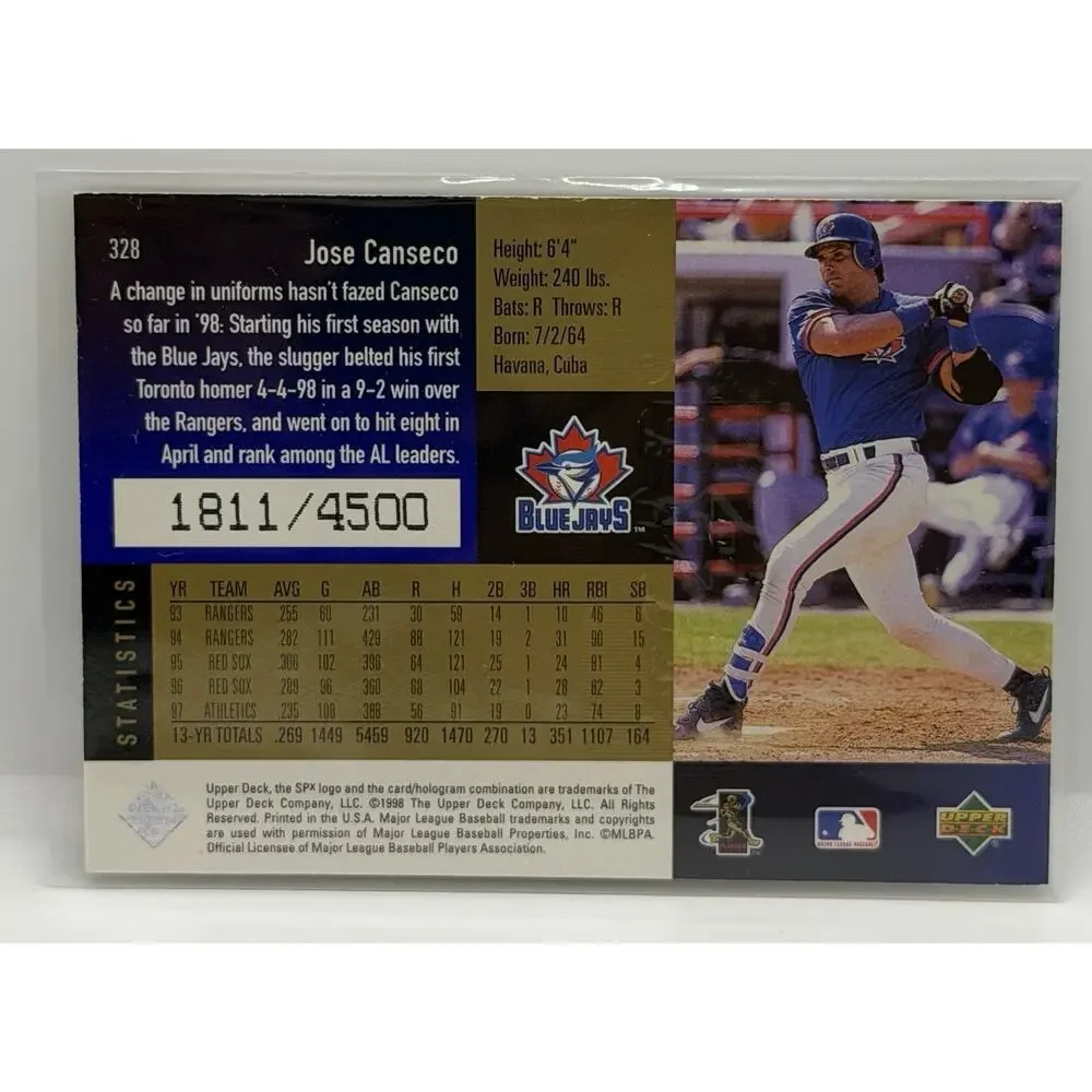 1998 SPx Finite - Jose Canseco #328 Radiance /4500